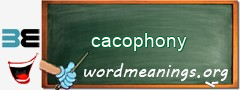 WordMeaning blackboard for cacophony